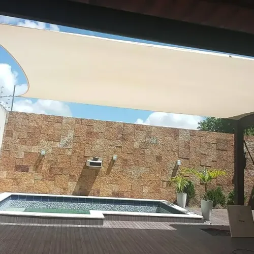 Toldo Impermeável de Sombra Exterior com Proteção UV 2m x 4m Cáqui