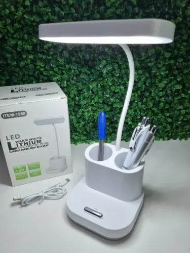 Luminária de Mesa Led Touch Flexivel Recarregável Porta Caneta Ajustável Pronta Entrega