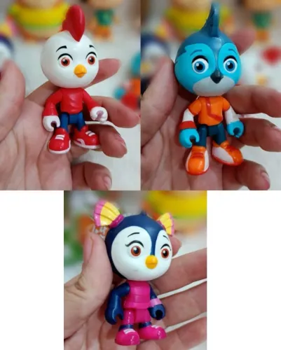 kit 3 Bonecos top wings Hasbro, galinhos, pássaros, nick Jr, Swift, Penny, Rod Rooster
