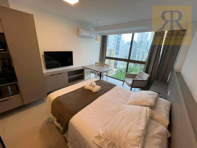 Flat de alto padrão mobiliado para alugar, 33 m² por R$ 3.500/mês - Boa Viagem - Recife/PE
