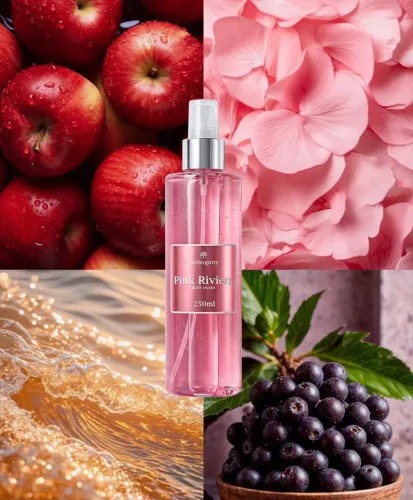 Body Splash Pink Riviera da Mahogany com efeito iluminado