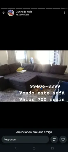 Estou vendendo um sofá ele grande muito espaçosa e confortável
