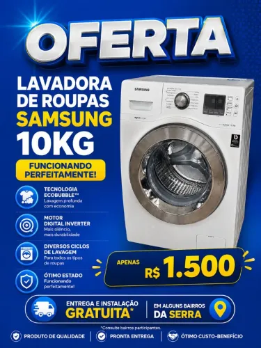 Máquina de lavar Samsung 10kg - ENTREGO