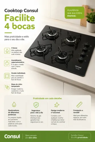Cooktop Consul Facilite 4 bocas