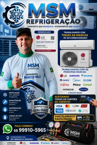 MSM refrigeração! Todos os tipos de consertos em ar condicionado! Mudança de endereço! Etc