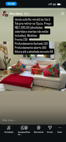 sofá flix retrátil da Tok & Stok