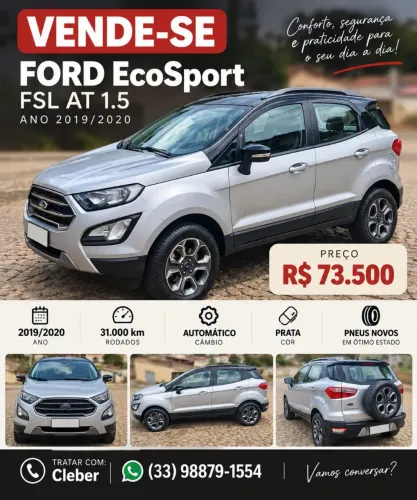Ford Ecosport Freestyle 1.5 12V Flex 5P Aut. 2020