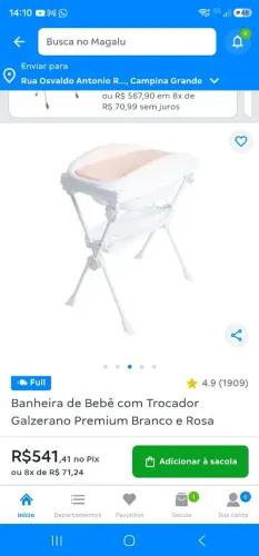 Banheira com trocador Galzerano