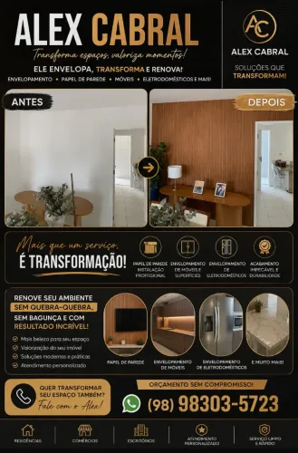 Aplicação de papel de parede e envelopamento