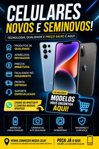 Celulares novos e seminovos! ? Ótimos preços, qualidade e modelos incríveis. Chame!