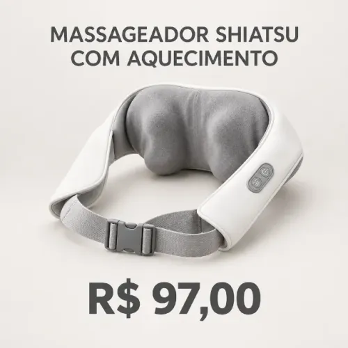 Massageador Portátil Shiatsu com Aquecimento | Pescoço, Ombros e Costas