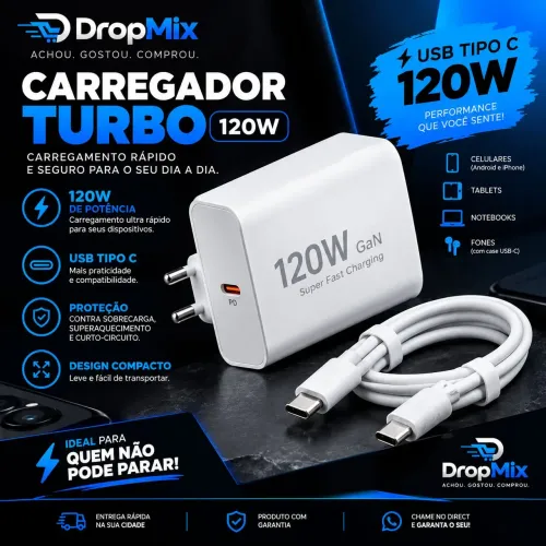 Carregador 120w super rápido