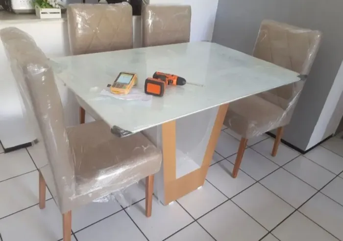 Conjunto Mesa e Cadeiras 120X80 (Nova) P.r.o.n.t.a E.n.t.r.e.g.a