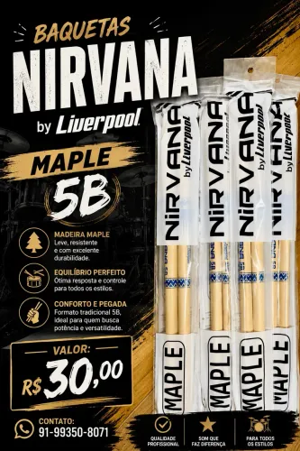 PAR DE BAQUETAS NIRVANA LIVERPOOL MAPLE 5B