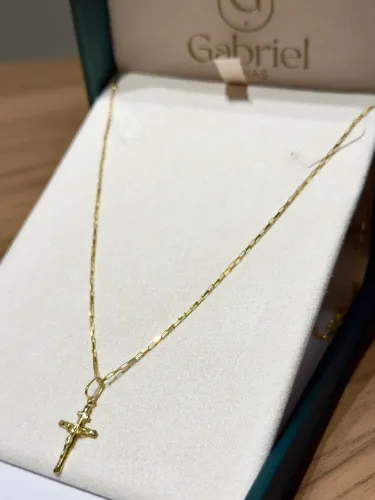 Cordão de ouro tijolinho + pingente 2.61g ( LOJA )
