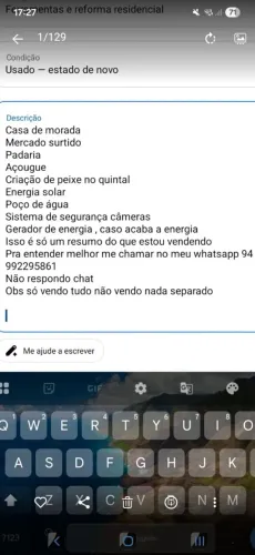 Vendo tudo Cedere 1 perto de Parauapebas.