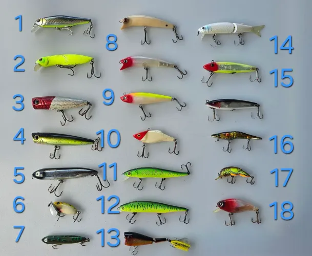 Iscas artificiais para pesca tucunaré, robalo, traíra. 