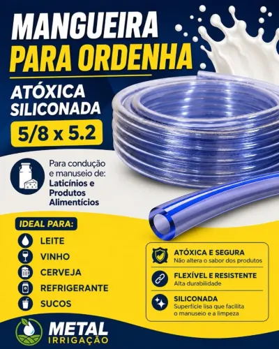 Mangueira Ordenha / Ordenhadeira Silicone Atóxica 5/8