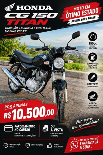 Honda CG 150 Titan à venda ? R$10.500,00 / aceitamos cartão