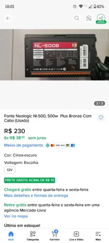 Fonte gamer 80 Plus