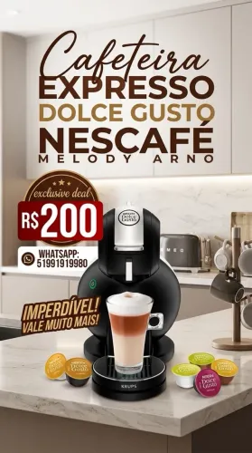 Cafeteira Expresso Dolce Gusto Melody Arno - Preta (Modelo KP210011)