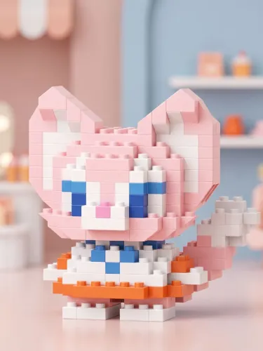 Gata Lina Bell | Mini Blocos de Montar 
