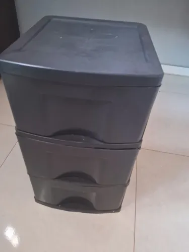 gaveteiro plástico organizador de chão com 3 gavetas