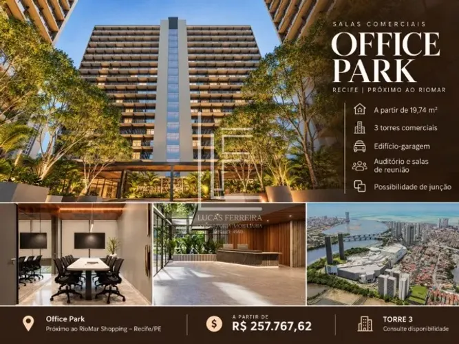 Salas comercias a partir de 19,74m² próximo ao RioMar Shopping Recife - Edf. Office Park