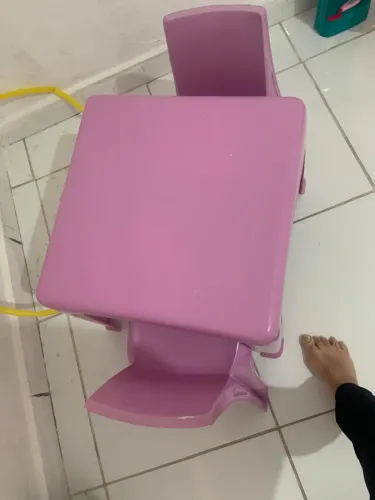 Jogo de Mesa Infantil com 2 Cadeiras - Azul e Rosa