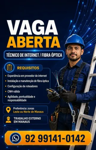 Vaga para técnico de fibra optica