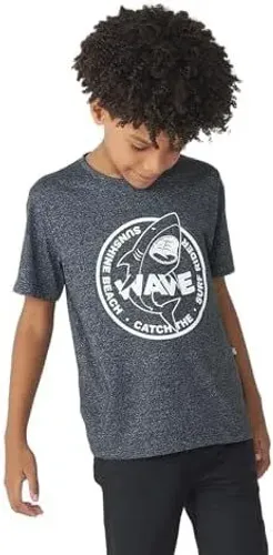 Camiseta cinza Hering estampa tubarão - TAM 14/16