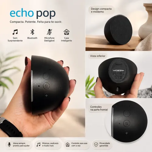 Amazon Echo Pop Alexa Preto + Fonte Original
