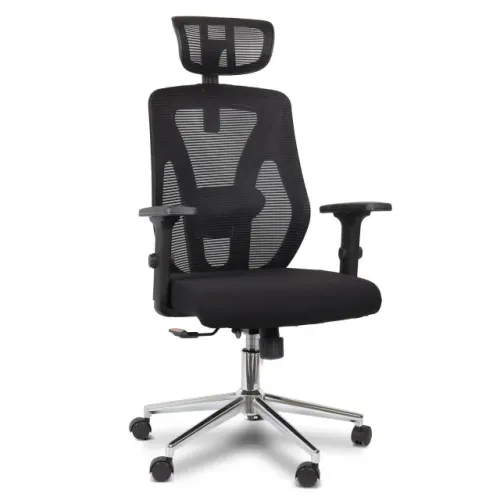 Cadeira Presidente Tela Mesh Preta Ergonômica Makkon Encosto Alto Conforto Premium 30029