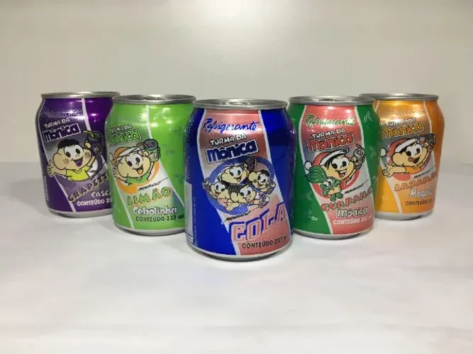Coleção Completa com 5 Latas / Latinhas 237 ml Refrigerante Turma da Mônica 1998 / 1999