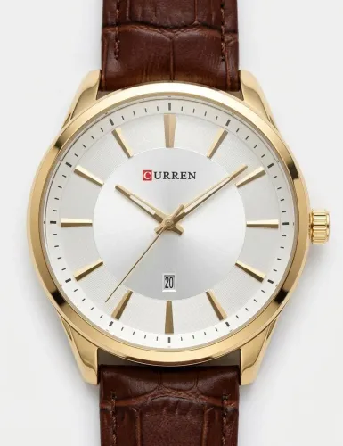 Relógio Curren Marron e Dourado 