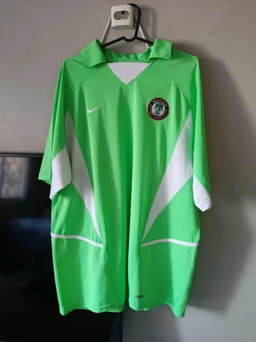 camisa nigéria 2002 (g), original de época, raridade