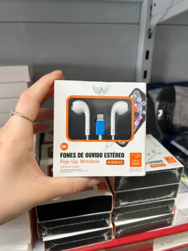 Fone de Ouvido com Fio Lightning Compatível com IPhone