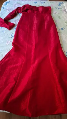 Vestido de festa longo vermelho escuro, tamanho M