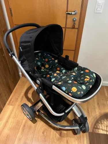 Carrinho e bebê conforto Travel System Mobi TRIO - Safety 1st Grey Denim Silver