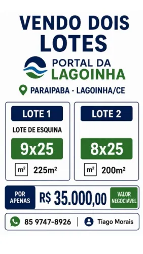 Vendo 2 lotes em Paraipaba - Lagoinha CE