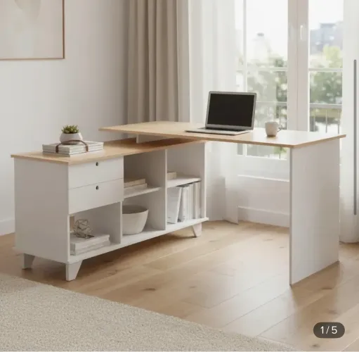 Mesa Escrivaninha Paris 2 Gavetas 2 Prateleiras | Nova | Lacrada
