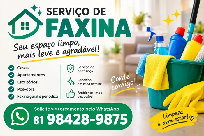 Faxina em casa/apartamento/airbnb/empresa