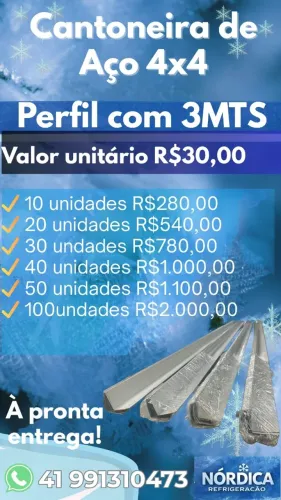 Cantoneiras 4x4- Câmaras frias