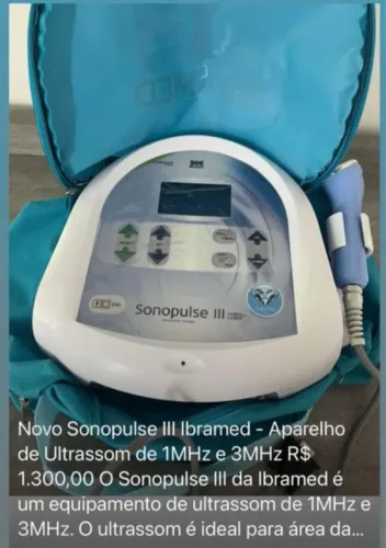 Novo Sonopulse Ill Ibramed - Aparelho de Ultrassom de 1MHz e 3MHz