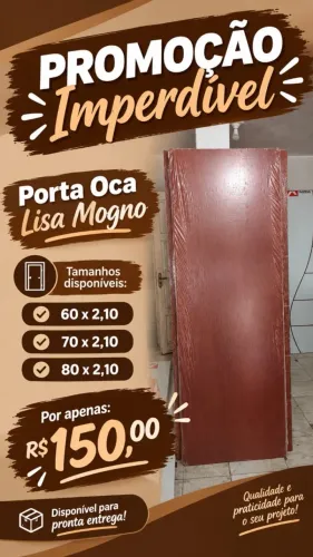 PROMOÇÃO IMPERDIVEL: PORTA OCA LISA MOGNO