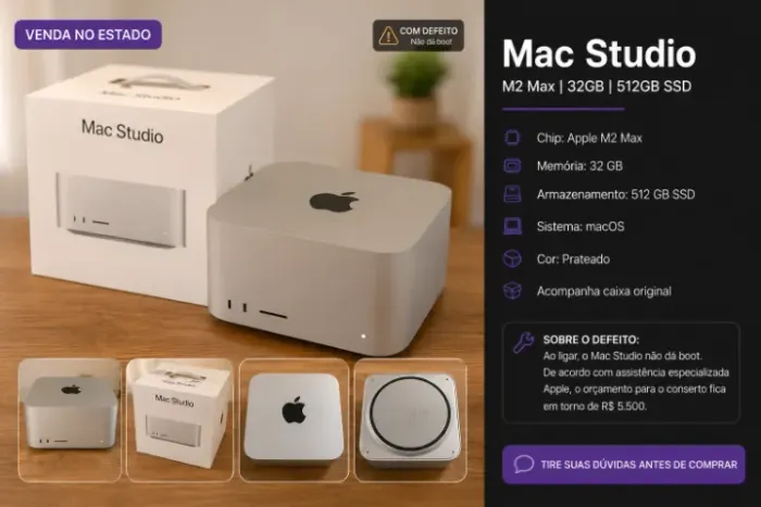 Mac Studo M2 Max 32gb 512ssd [Leia Descrição]