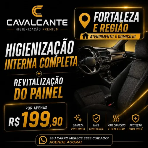 Higienização interna completa + Revitalização do Painel