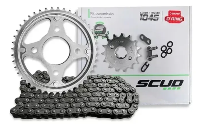 Kit Transmissao Relação C/Retentor Titan/Fan 125 00/08 Scud (Entrega Grátis)