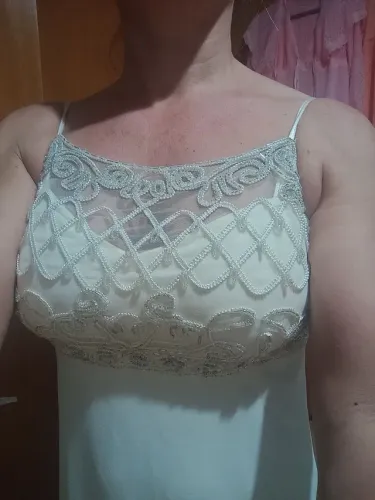 Vestido longo off white