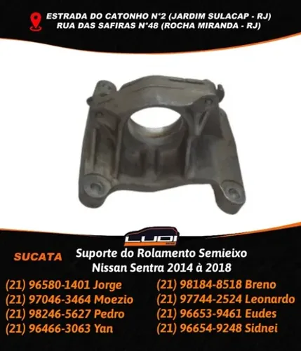 Suporte do Rolamento Semieixo Nissan Sentra 2014 à 2018